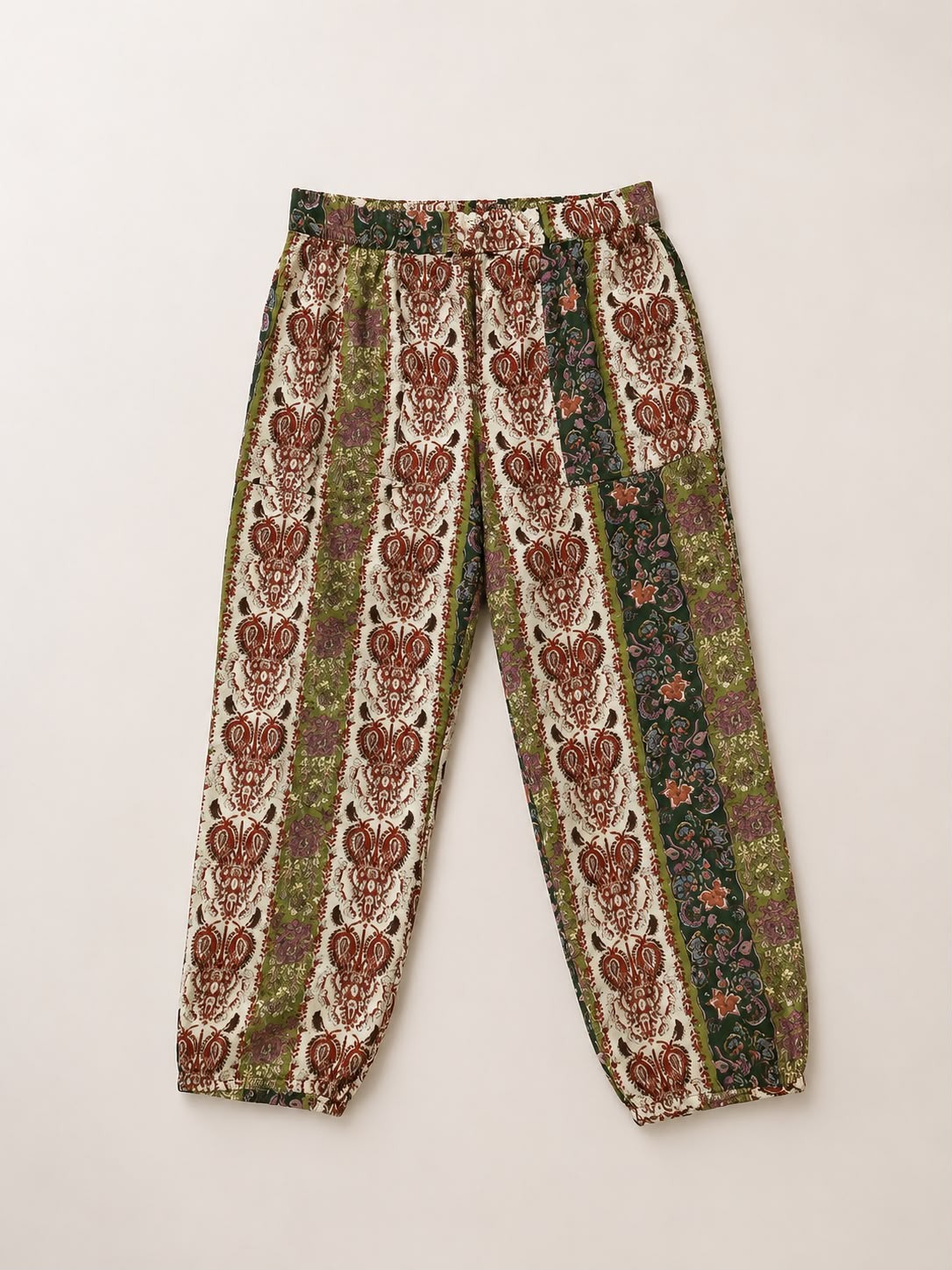 מכנסי ZARA בהדפס בוהו צבעוני