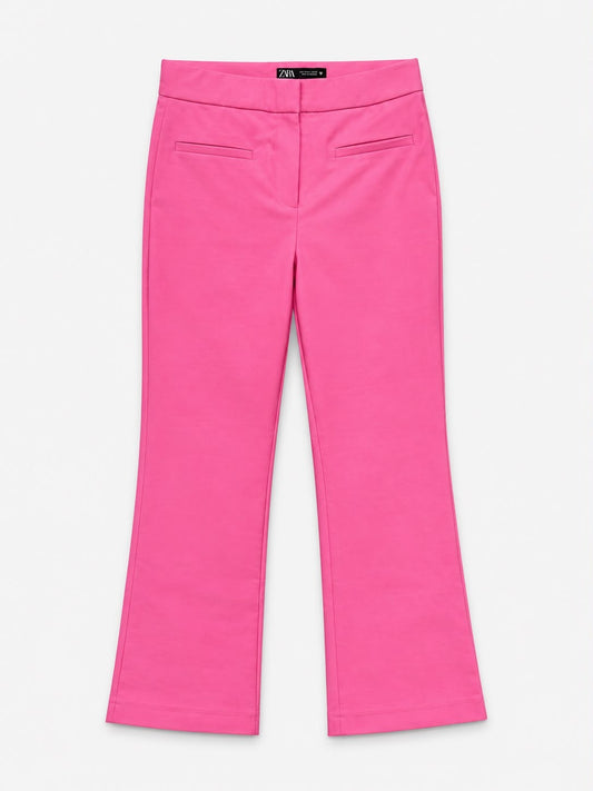מכנסי ZARA ורודים בגזרה ישרה