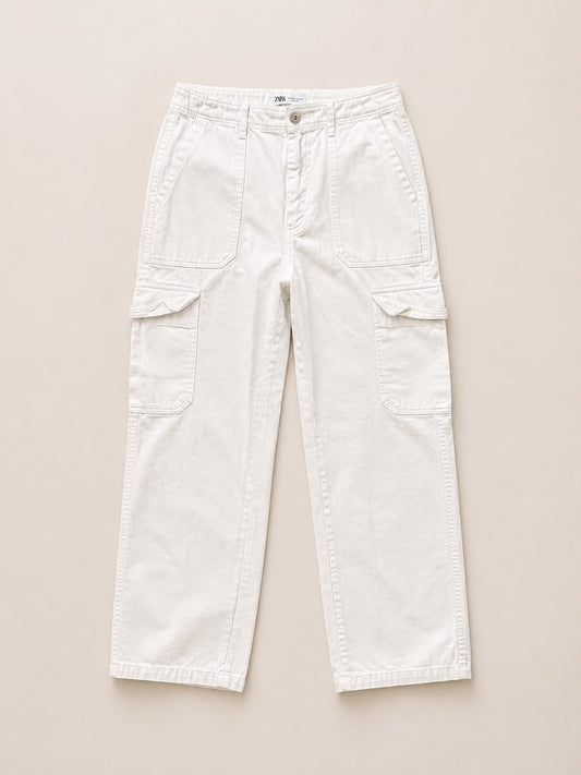 מכנס קרגו לבן – ZARA