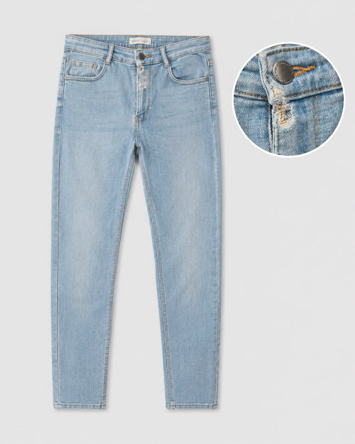 ג׳ינס כחול בהיר ZARA עם פגם מתועד
