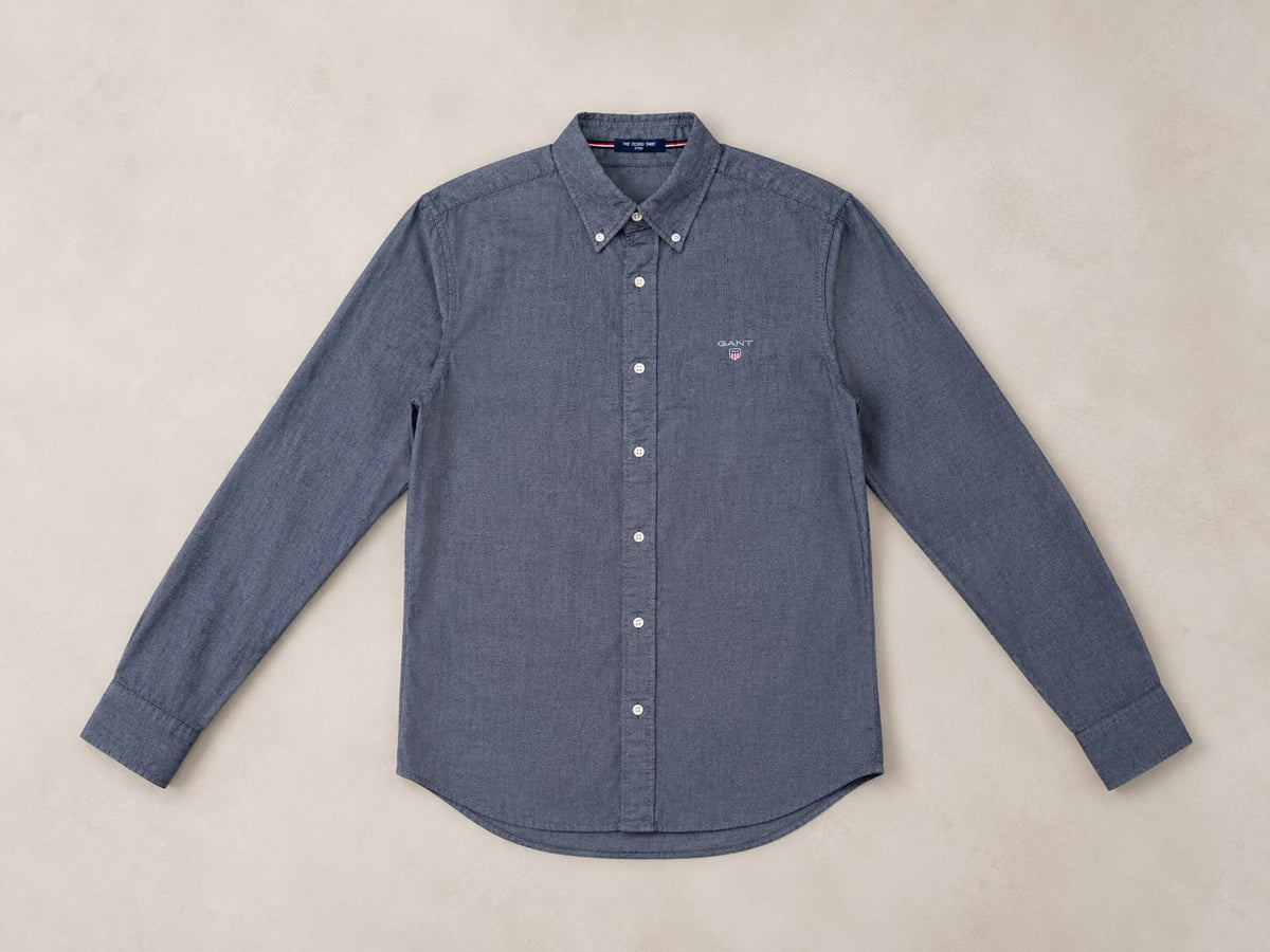 חולצה מכופתרת אפורה־כחולה Oxford של GANT