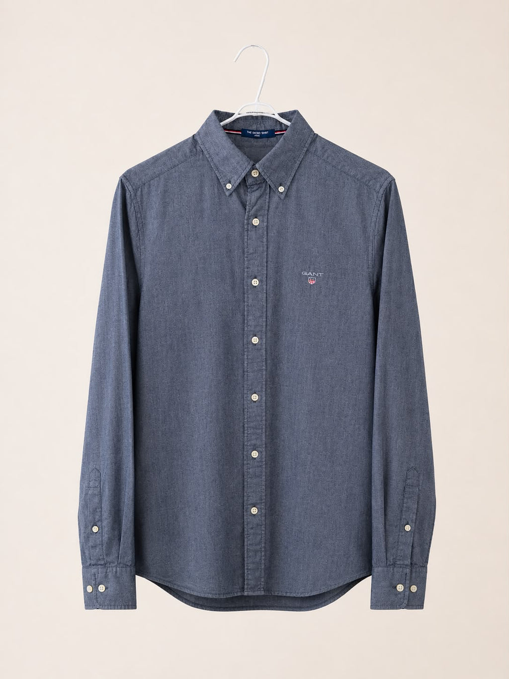 חולצה מכופתרת אפורה־כחולה Oxford של GANT