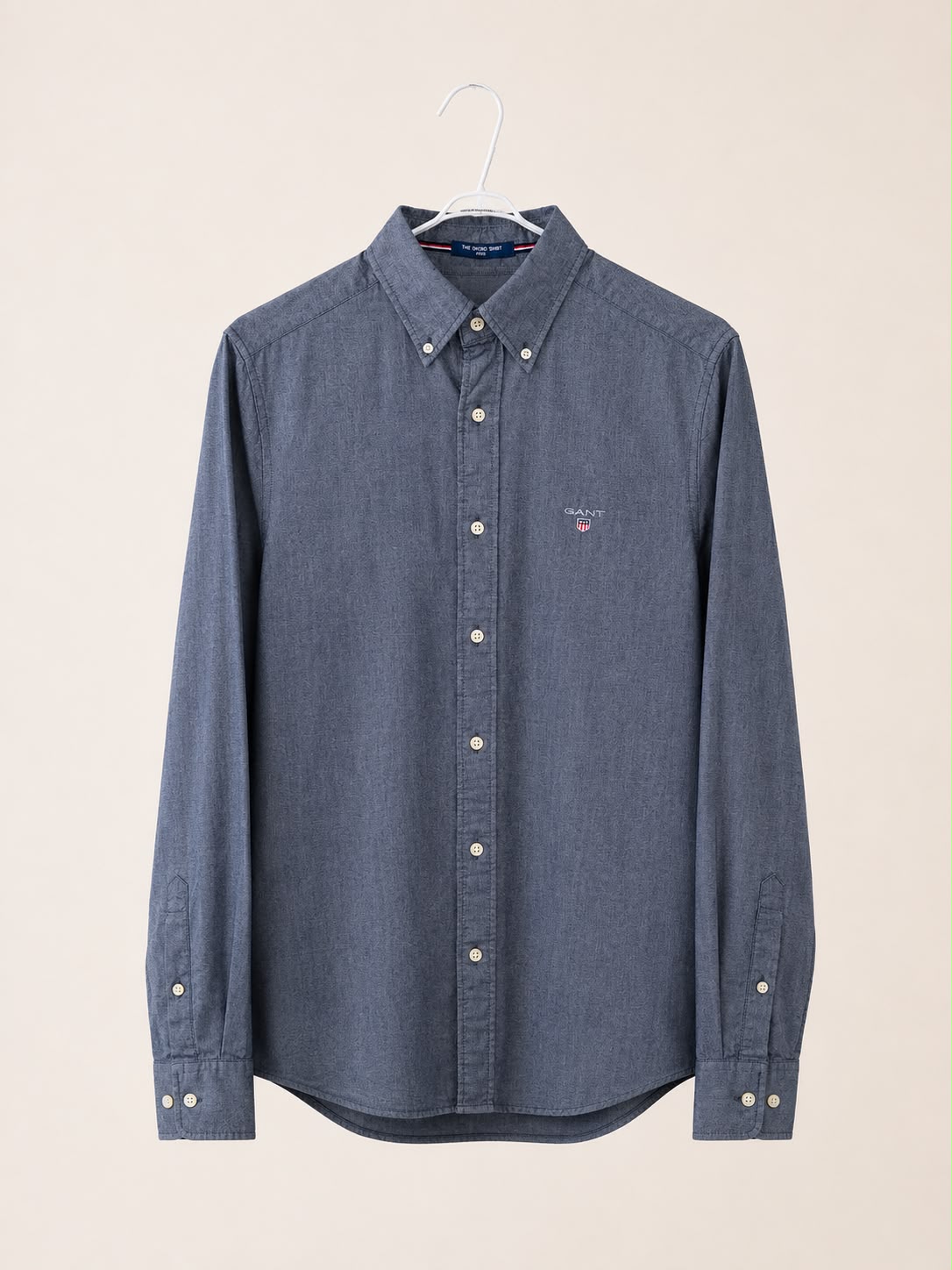 חולצה מכופתרת אפורה־כחולה Oxford של GANT